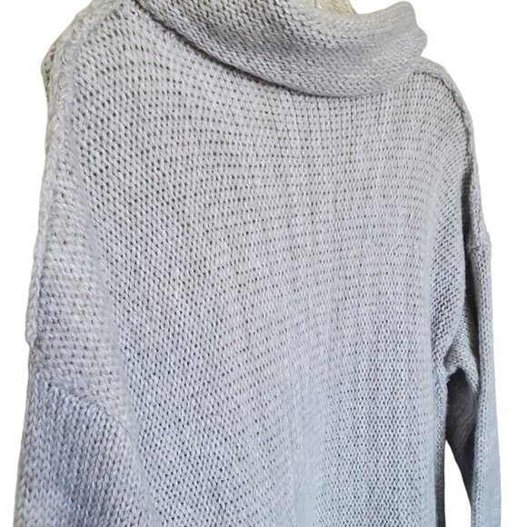 Super Soft and Warm Gray Turtleneck Sweater Tagless Reversible 1X - Picture 3 of 8